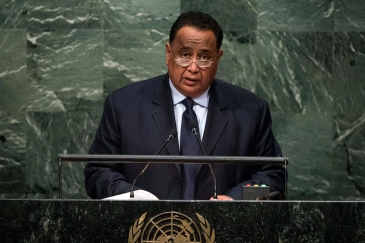 Le Ministre des affaires étrangères du Soudan, Ibrahim Ahmed Ghandour, devant l’Assemblée générale. Photo ONU/Cia Pak