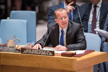 Martin Kobler, Special Representative of the Secretary-General and Head of the UN Support Mission in Libya (UNSMIL), briefs the Security Council. UN Photo/Manuel Elias