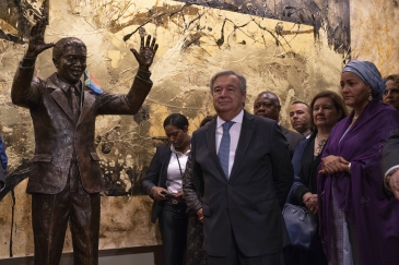 The statue of Nelson Mandela gifted to the UN by South Africa.