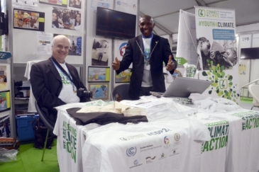 Ntiokam Divine (right) at the Climate Change Conference in Marrakech, Morocco in November 2016.  