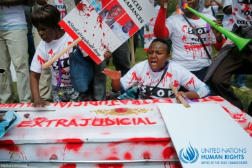 Protesters calling for justice for the deaths of  human rights lawyer Willie Kimani, his client Josphat Mwenda, and their taxi driver, Joseph Muirur. Photo: OHCHR