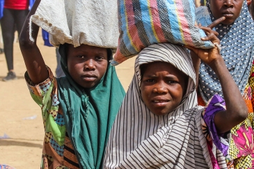 Children at an internally displaced persons camp in Maiduguri, Borno State, Nigeria.