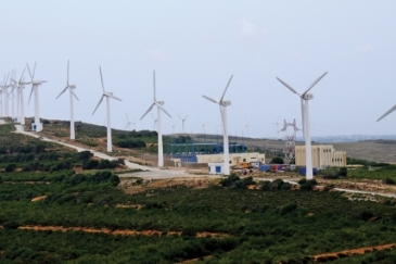 A wind turbine farm in Tunisia. Photo: World Bank / Dana Smillie 
