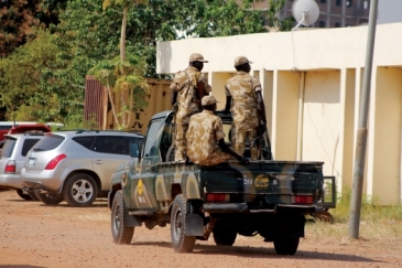 Soldiers in South Sudan guarding the airport in Juba. Photo: Raphael Obonyo