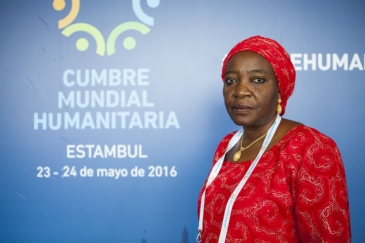 Aishatu Margima at the World Humanitarian Summit. Photo: UN/Fabrice Robinet