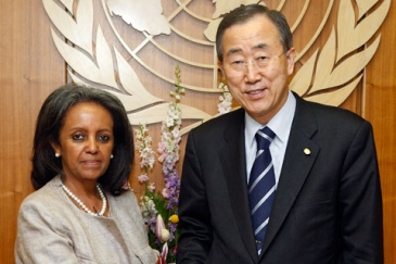 Ms. Sahle-Work Zewde and the Secretary-General Ban Ki-moon