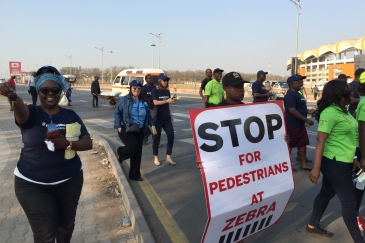 Pedestrians First activists in Lusaka on early morning walk to advocate for safer walkways and zebra