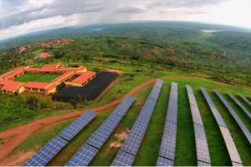 A commercial solar field in Rwanda.