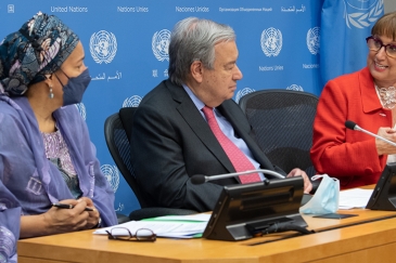 Secretary-General António Guterres briefs press.