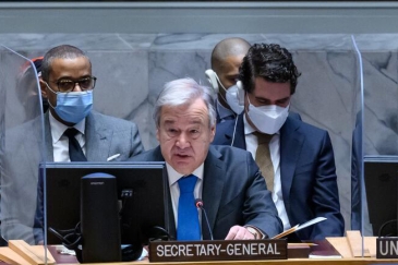 Le Secrétaire général António Guterres s'exprimant devant le Conseil de sécurité.
