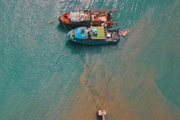 Bateaux amarrés près d'un port à Mombasa, au Kenya.