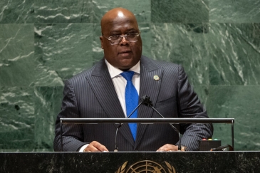 President Félix-Antoine Tshisekedi Tshilombo of the Democratic Republic of the Congo addresses the g