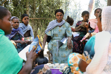 Women gather for coffee in Guba Lafto in the Amhara region of Ethiopia.