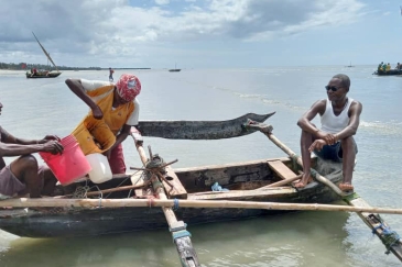 Fishermen off the coast of Tanzania.