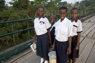 Girls in rural Liberia.