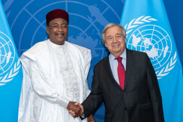 António Guterres (à droite) a rencontré Mahamadou Issoufou.