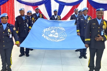 Nine police officers from Liberia received the prestigious UN medal