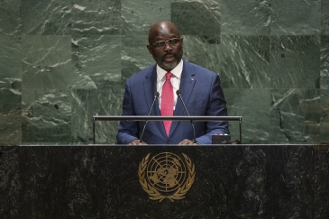 George Manneh Weah, President of the Republic of Liberia, addresses the  General Assembly