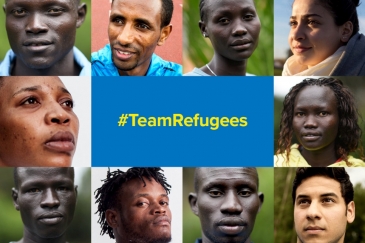 For the first time, a team of refugee athletes will compete under the Olympic flag.   © UNHCR