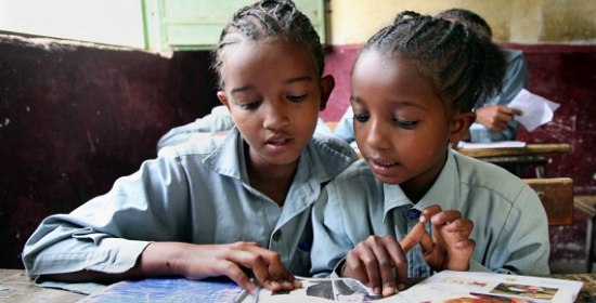 Children attend a class at the Deari elementary school in Eritrea. Photo: Panos/Giacomo Pirozzi