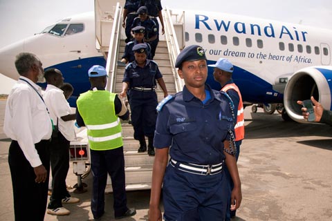 Female police officers from Rwanda arrive in Darfur, Sudan
