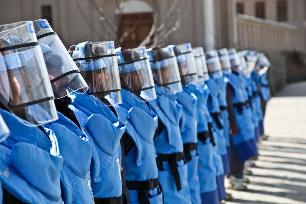 Landmine removal makes it possible for peacekeepers to carry out patrols, for humanitarian agencies to deliver assistance, and for ordinary citizens to live without the fear that a single misstep could cost them their lives. In Afghanistan, over 14,000 Afghans are employed in the mine action sector. UN Photo/UNAMA