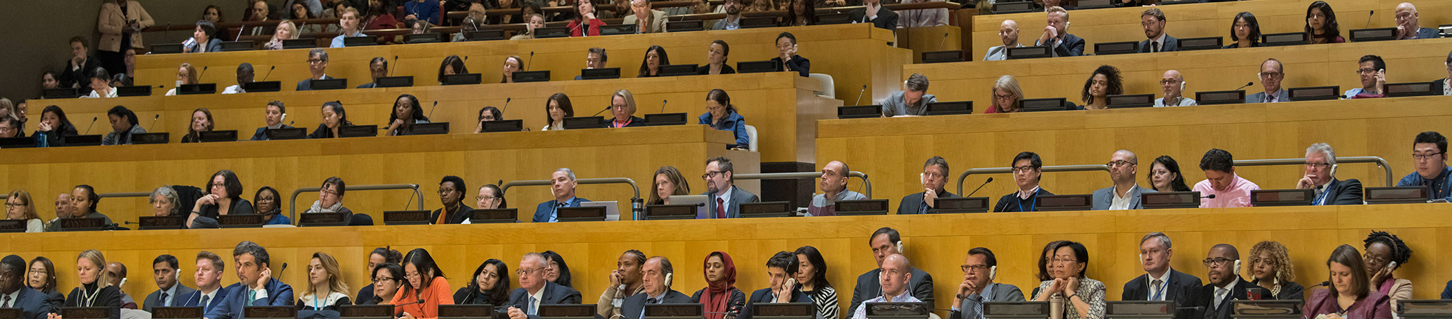 Photo of UN Staff Members at town hall meeting in New York.