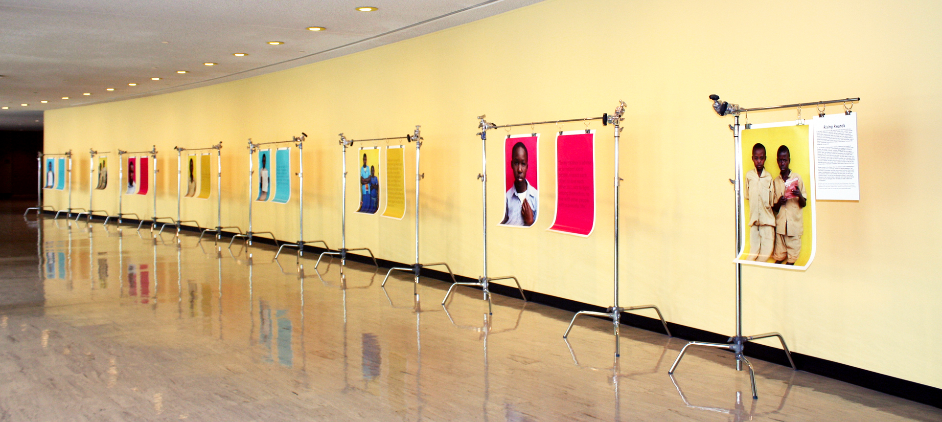 Display of the exhibit 'Rising Rwanda' at at UNHQ