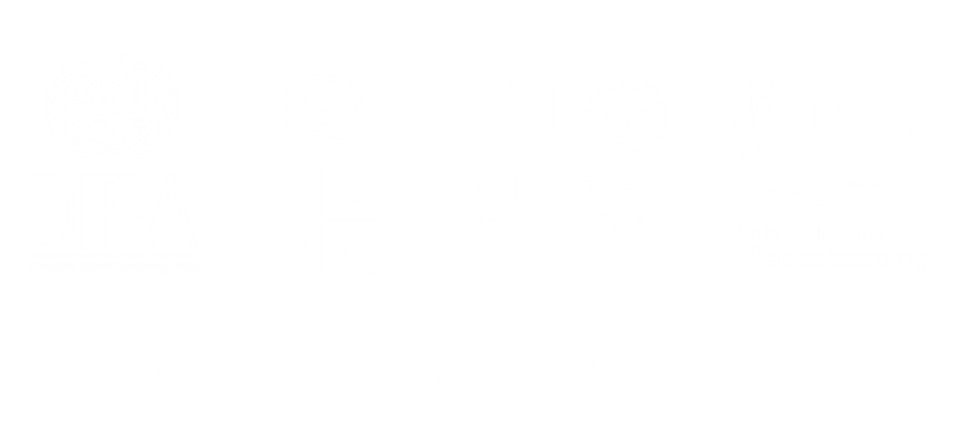Climate Security Mechanism logo depicting emblems of DPPA, UNDP, UNEP, and Peacekeeping