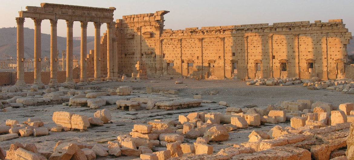 Destruction at the World Heritage site of Palmyra in Syria