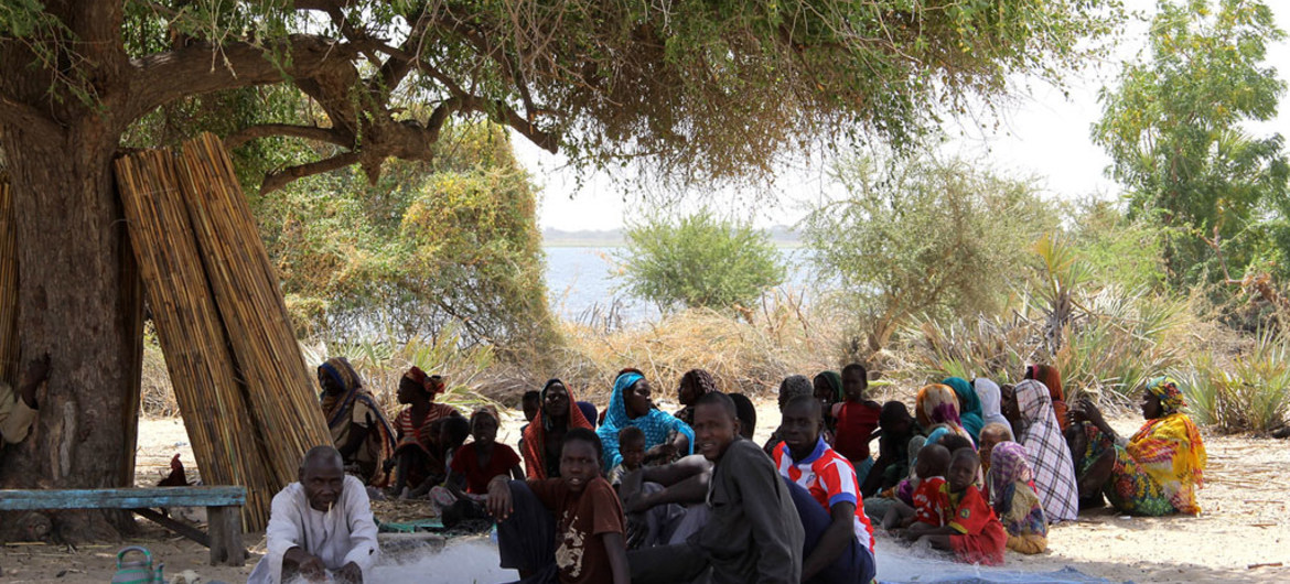 In Tagal, Chad, an IDP community meets under a tree In Tagal, Chad, an IDP community meets under a tree