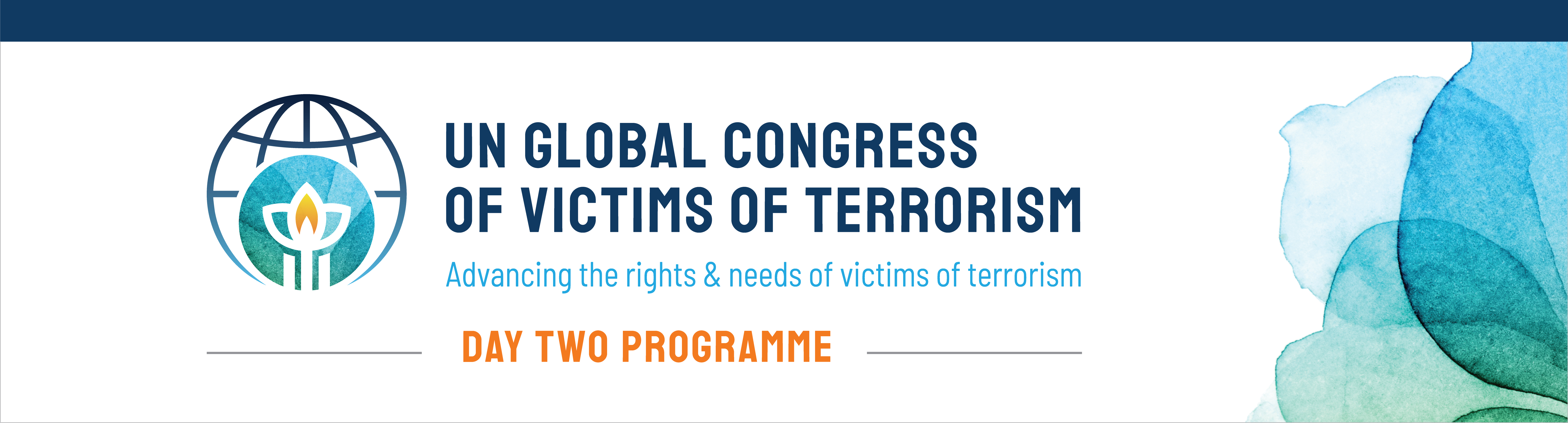 Banner of the Day Two Programme page of the UN Global Congress of Victims of Terrorism