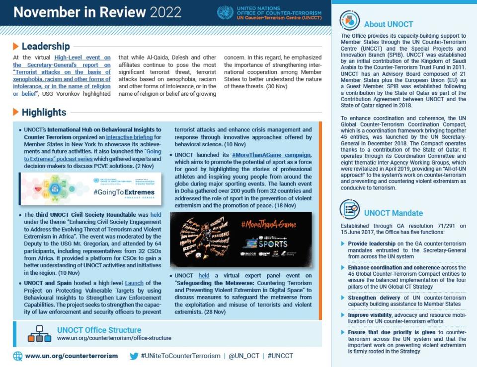 preview of UNOCT`s newsletter