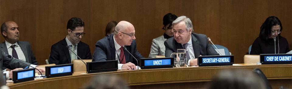 El Secretario General Adjunto, Vladimir Voronkov, y el Secretario General, António Guterres.