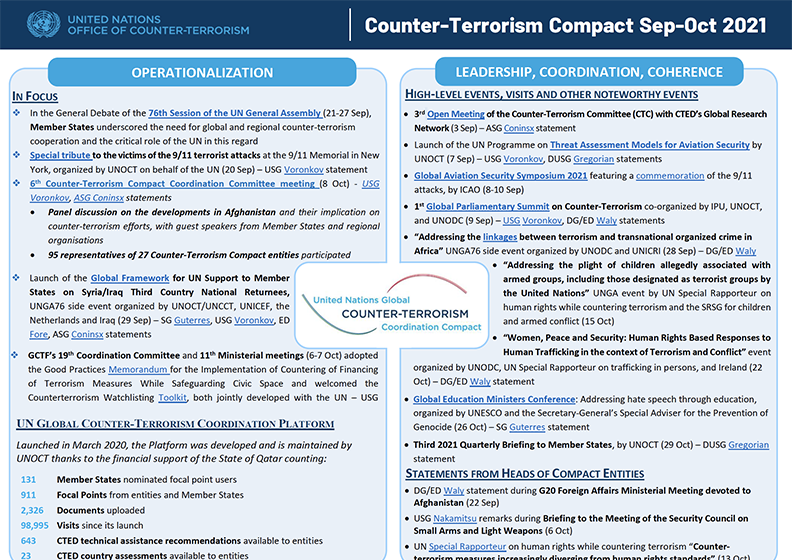 Preview of the Global Compact September to October 2021 newsletter