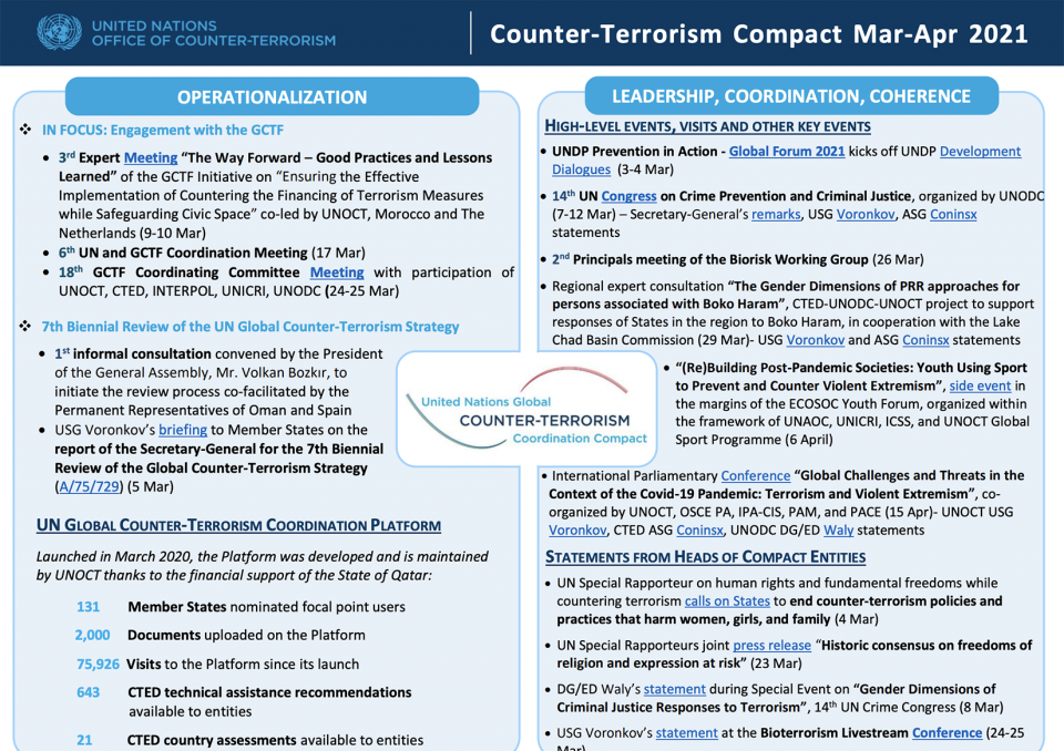 Preview of the Global Compact March to April 2021 newsletter