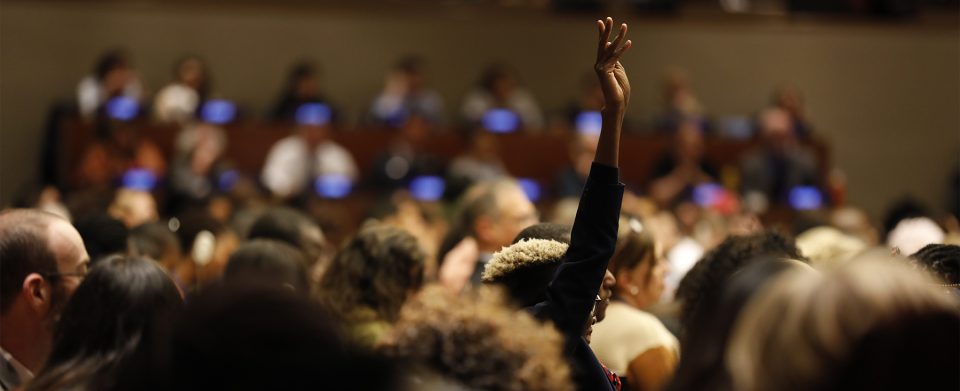 Graphic of the CSW63 Townhall Meeting of United Nations and Civil Society