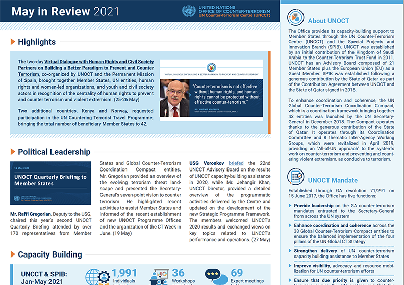 Preview of UNOCT's newsletter