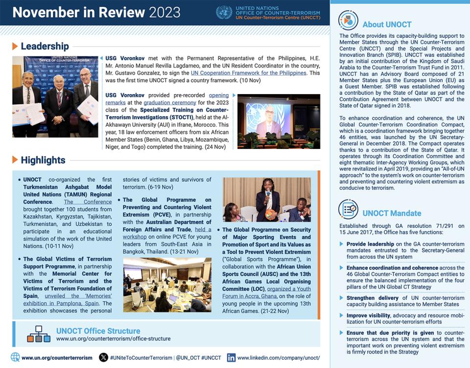 Preview of UNOCT's newsletter