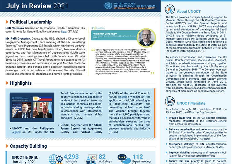 Preview of UNOCT's newsletter