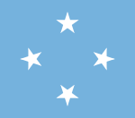 Flag of the Federated States of Micronesia showing four white stars in a diamond pattern on a light blue background