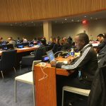 Image of Mark Mapemba of Inclusion International speaking to the Commission for Social Development