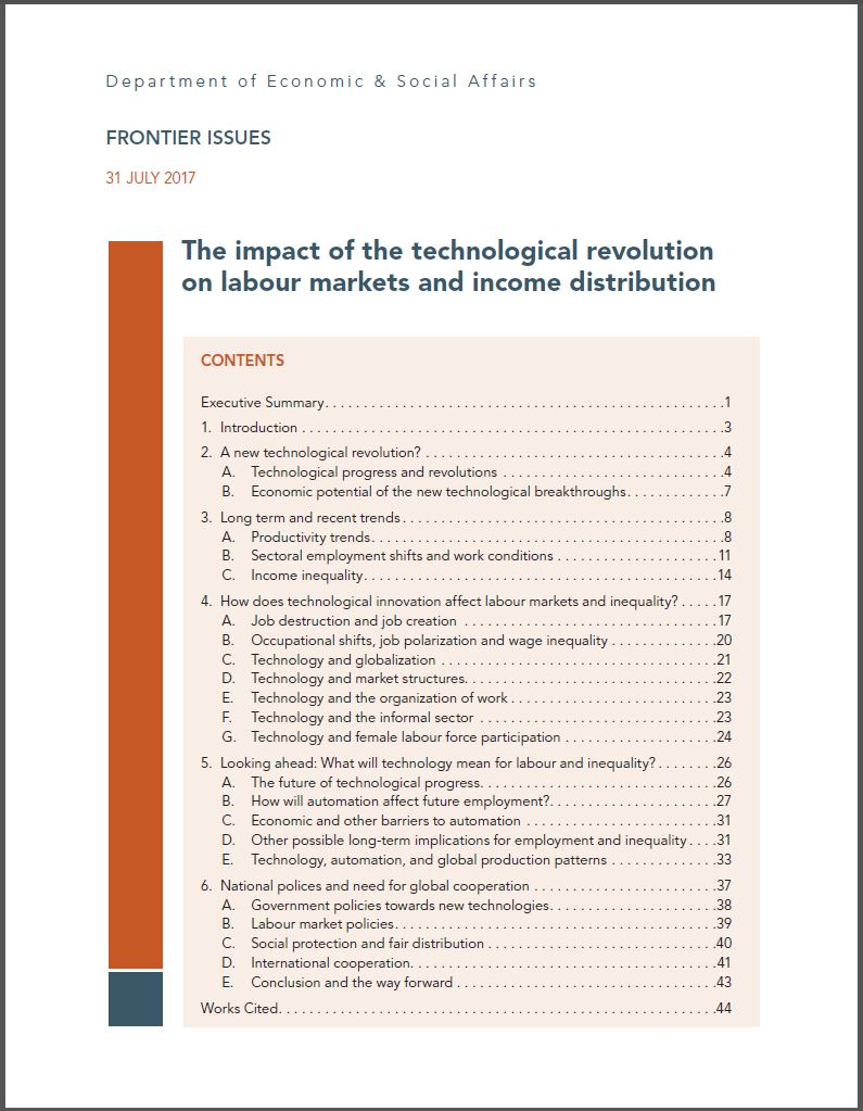 Frontier Issues: The impact of the technological revolution on labour markets and income distribution