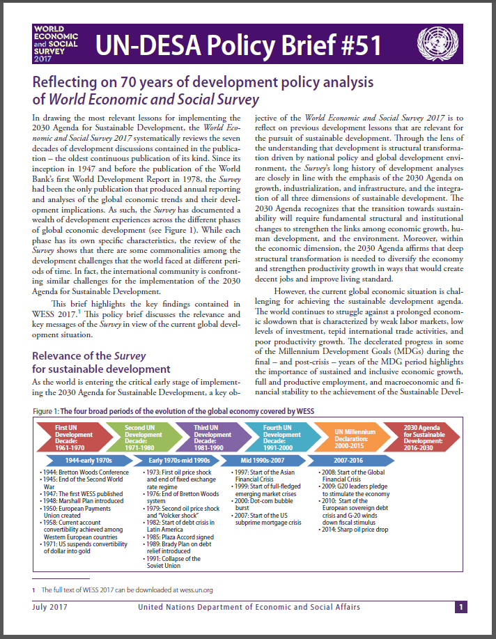 Reflecting on the World Economic and Social Survey's 70 years of development policy analysis