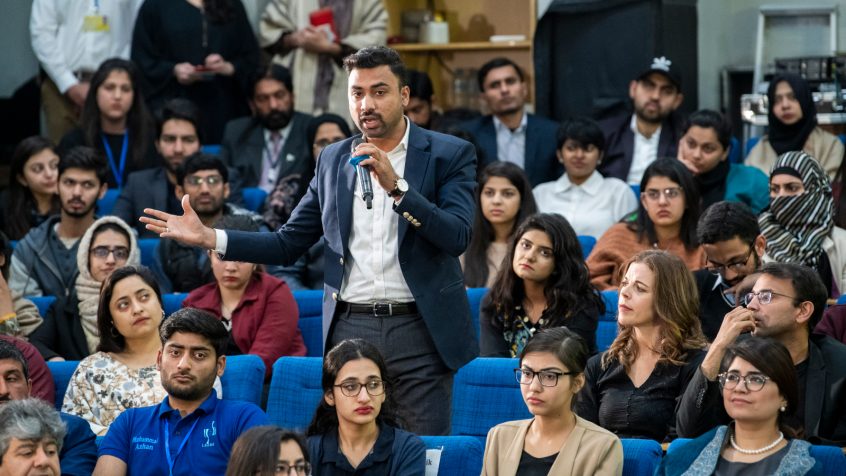 Secretary-General Speaks at Lahore University of Management Sciences. UN Photo/Mark Garten