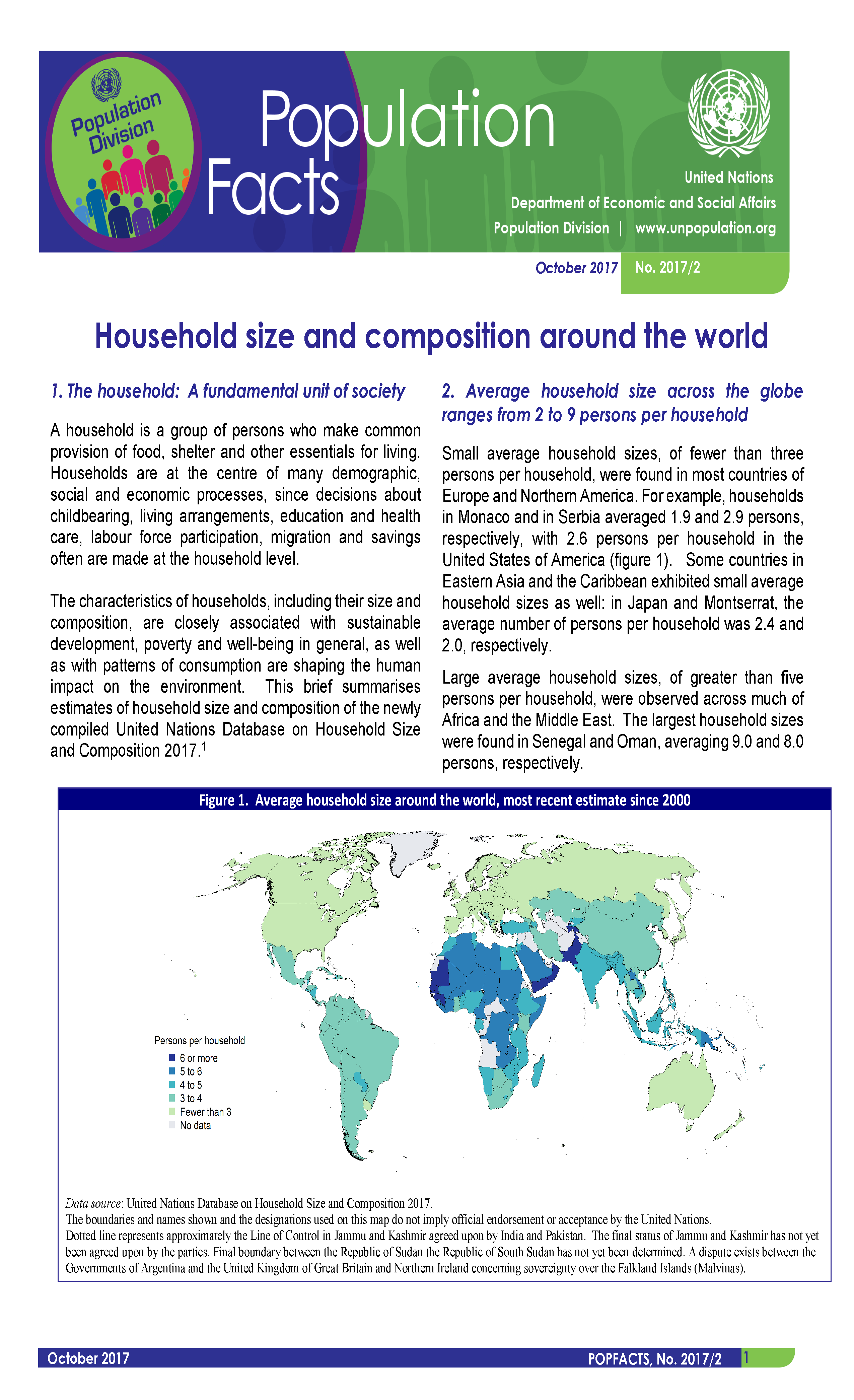Household size and composition around the world  Population Division