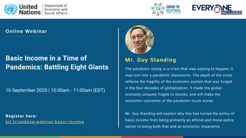 Webinar on "Basic Income in a Time of Pandemics: Battling Eight Giants"
