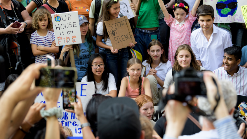 Greta Thunberg Joins Climate Action Protest Outside UNHQ