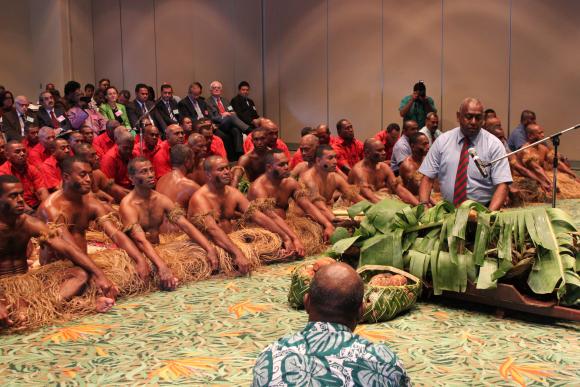 Demonstration of Meke, a Fijian traditional dance
