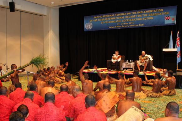 Opening ceremony with the view of the seminar banner